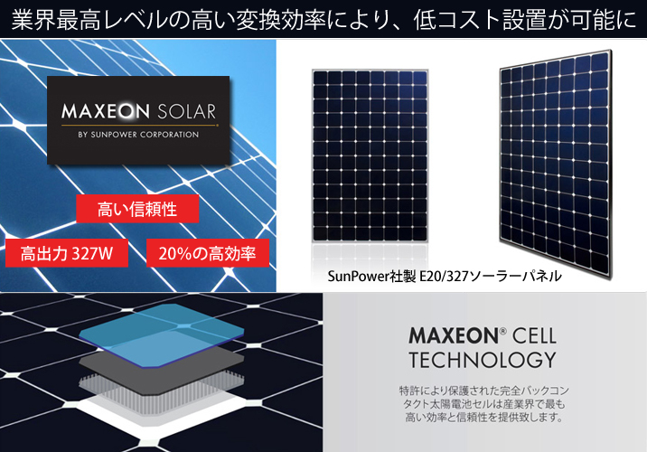 世界最高レベル変換効率20%！SunPower327Wソーラーパネル | 電源専門店